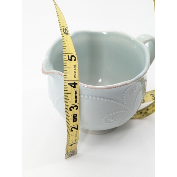 Lenox French Perle Beaded Light Blue Gravy Boat - Picture 6 of 8